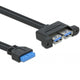Delock usb 3.0 pin header female > 2x usb-a 3.0 female parallel kabel (zwart, 0,45 meter)