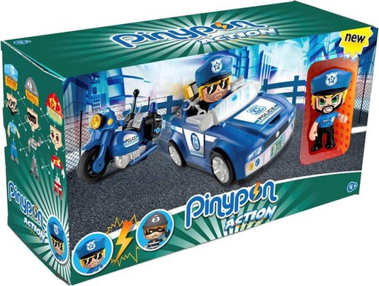 Famosa pinypon - politieagent met jeep en motor