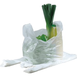 Plastic draagtassen zware kwaliteit wit 37x44 4 cm (500 stuks)
