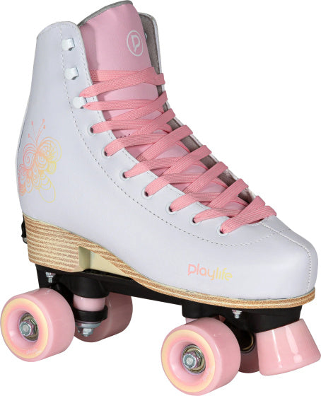 Load image into Gallery viewer, Playlife Adjustable rolschaatsen junior wit roze maat 35 38
