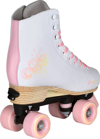 Load image into Gallery viewer, Playlife Adjustable rolschaatsen junior wit roze maat 35 38
