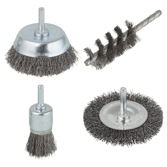Wolfcraft draadborstel set | ronde schacht | 4-delig | 1 set - 2133000