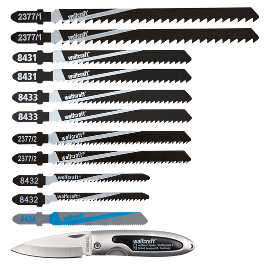 Wolfcraft decoupeerzaagblad-set | 12-delig | t-schaft | 1 set - 2377000