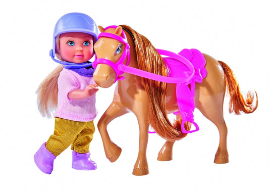 Diverse merken popje evi met pony (3 ass.)