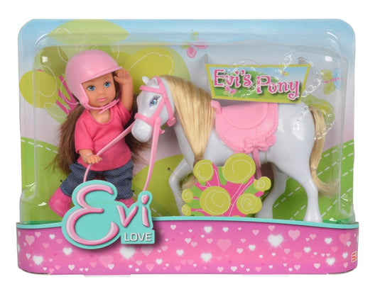 Diverse merken popje evi met pony (3 ass.)