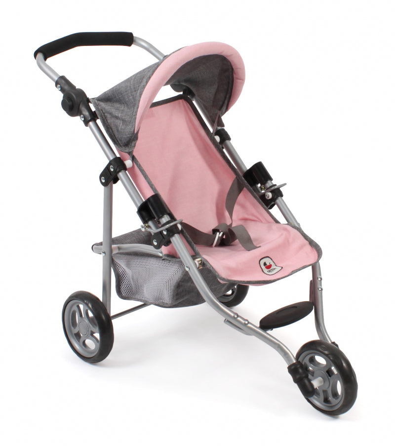 Load image into Gallery viewer, Bayer chic poppenbuggy jogging lola (grijs lichtroze)
