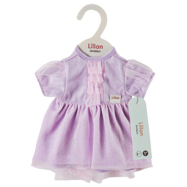 Skrallan poppenkleding feestjurk paars (36-40cm)