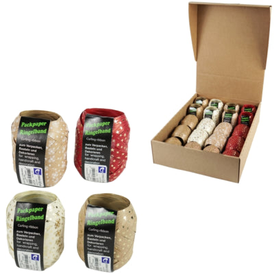 Horn cadeaulint kraft wit rood display 20 stuks | 2 stuks