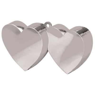 Load image into Gallery viewer, Amscan ballongewicht hartjes zilverkleurig 12 cm | 24 stuks

