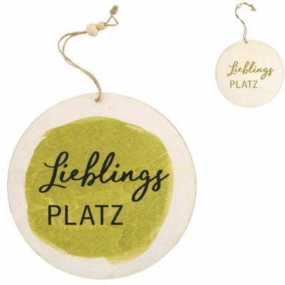 Afbeelding laden in galerijviewer, Hangdecoratie lieblings platz hout 20 cm 2 assorti | 48 stuks
