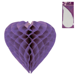 Honeycomb hart paars 30 cm | 24 stuks