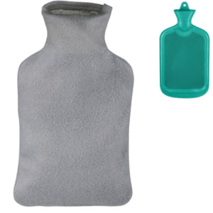 Relaxdays warmwater kruik met hoes turquoise grijs 1,5 l | 12 stuks