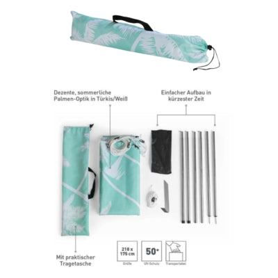 Load image into Gallery viewer, Garvida schaduwdoek wit mintgroen 218 cm | 6 stuks
