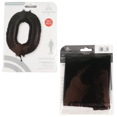 Load image into Gallery viewer, Amscan folie ballon cijfer 0 zwart 66 cm | 40 stuks
