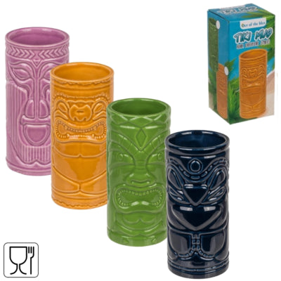 Afbeelding laden in galerijviewer, Out of the blue beker tiki 250 ml 4 assorti | 12 stuks

