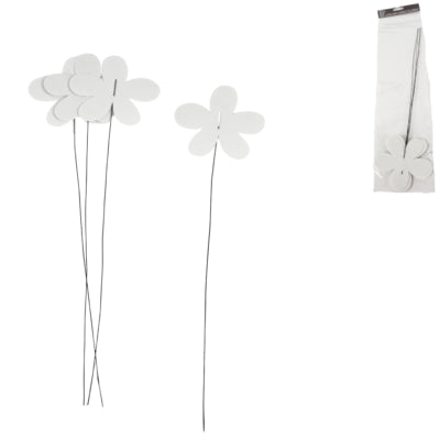 Load image into Gallery viewer, Decoratie steker bloem wit 38 cm set van 4 | 24 stuks
