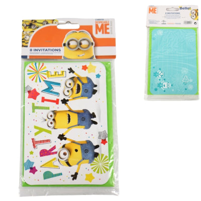 Load image into Gallery viewer, Amscan despicable me minions uitnodigingskaarten en enveloppen 8 stuks | 36 stuks
