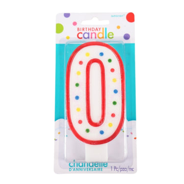 Amscan taartkaars party cijfer 0 13 cm | 24 stuks