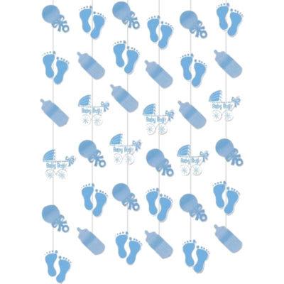 Load image into Gallery viewer, Amscan hangdecoratie babyshower jongen 210 cm | 24 stuks
