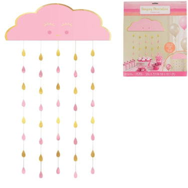 Amscan deurgordijn babyshower roze goudkleurig 193 cm | 12 stuks