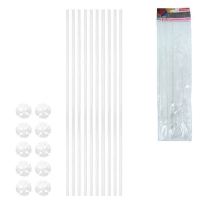Ballonnen stokjes transparant 40 cm 10 stuks | 24 stuks