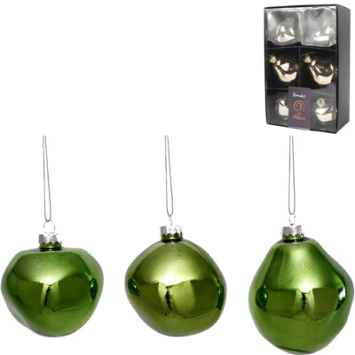 Load image into Gallery viewer, Xmas by mooss xmas by moos kerstballen groen 8 cm 6 stuks | 12 stuks
