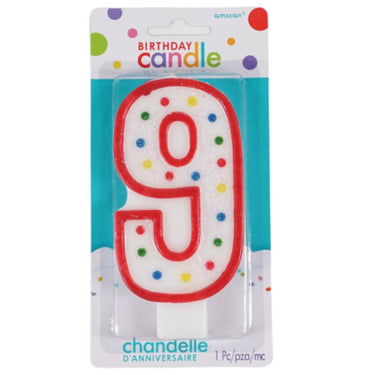Amscan cijferkaars 9 jaar 13,5 cm | 24 stuks