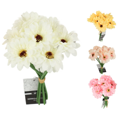 Afbeelding laden in galerijviewer, Kunstbloemen gerbera 7 bloemen 23 cm 4 assorti | 24 stuks
