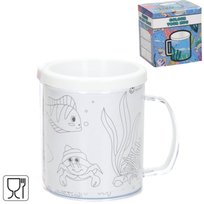 Load image into Gallery viewer, Kleur je eigen beker zeedieren 250 ml | 36 stuks
