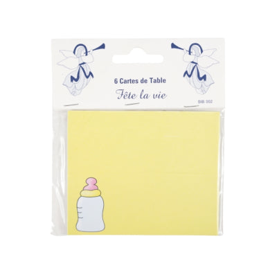 Load image into Gallery viewer, Tafelkaartjes babyfles geel 10 cm 6 stuks | 24 stuks
