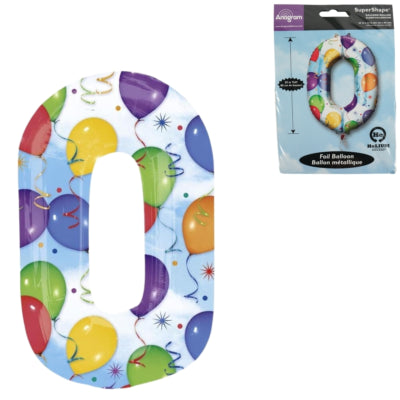 Load image into Gallery viewer, Amscan folie ballon cijfer 0 geschikt voor helium 88 cm | 40 stuks
