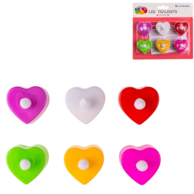 Load image into Gallery viewer, Theelicht hart led op batterij multicolor set van 6 | 12 stuks
