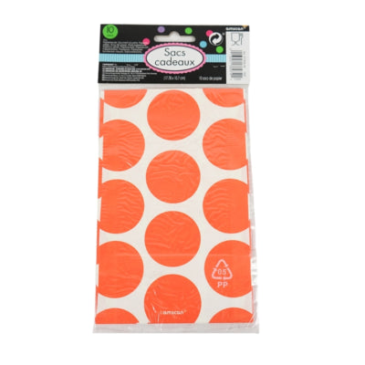 Load image into Gallery viewer, Amscan geschenkverpakking orange wit 18 cm x 11 cm | 48 stuks
