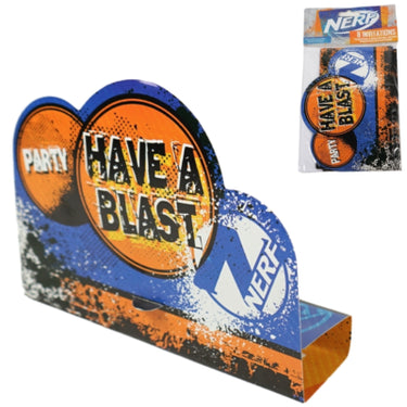 Amscan nerf uitnodigingskaarten en enveloppen 12 x 16 cm 8 stuks | 36 stuks