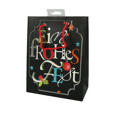 Geschenktas ein frohes fest 16,5 x 10 x 21,5 cm | 24 stuks