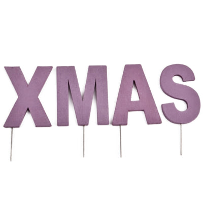 Load image into Gallery viewer, Abi decoratie kerst letterstekers xmas paars 8 cm | 24 stuks
