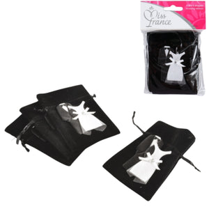 Fluwelen zakjes bruiloft 10 cm 4 stuks | 24 stuks