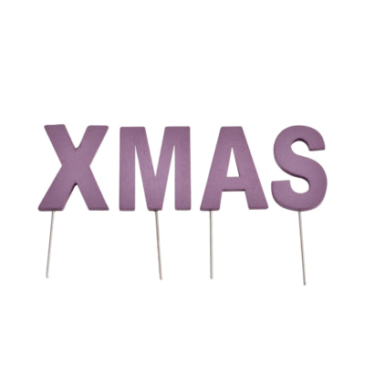 Load image into Gallery viewer, Abi decoratie kerst letterstekers xmas paars 5 cm | 24 stuks
