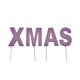Abi decoratie kerst letterstekers xmas paars 5 cm | 24 stuks