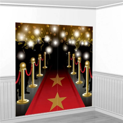 Load image into Gallery viewer, Amscan wanddecoratie hollywood scene 165 cm 2-delig | 24 stuks
