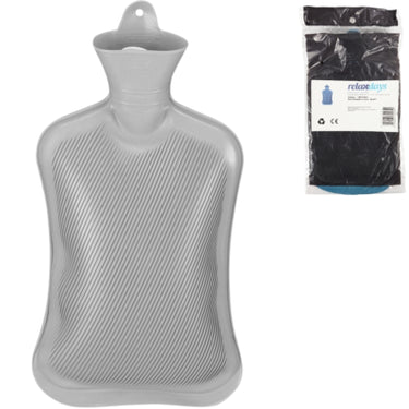 Relaxdays warmwater kruik grijs 2 l | 6 stuks