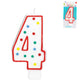 Amscan taartkaars cijfer 4 wit 13 cm | 24 stuks
