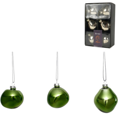 Load image into Gallery viewer, Xmas by mooss xmas by moos kerstballen groen 6 cm 6 stuks | 30 stuks

