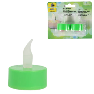 Load image into Gallery viewer, Deco heitmann led theelicht op batterij groen 4,5 cm 2 stuks | 20 stuks
