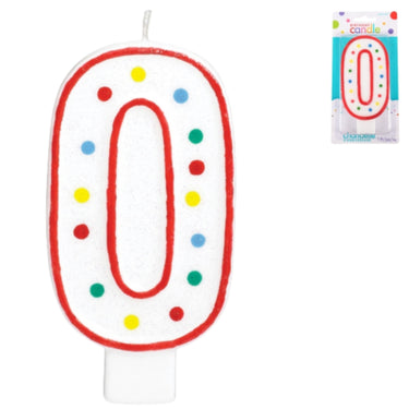 Amscan taartkaars party cijfer 0 13 cm | 24 stuks