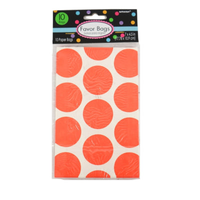 Load image into Gallery viewer, Amscan geschenkverpakking orange wit 18 cm x 11 cm | 48 stuks
