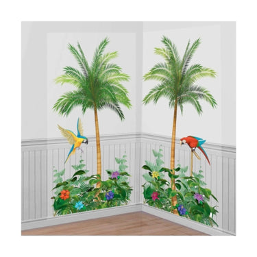 Amscan wanddecoratie poster tropical 165 cm set van 2 | 18 stuks
