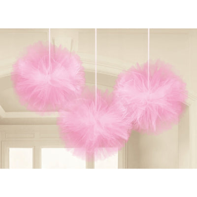Load image into Gallery viewer, Amscan decoratie tule pompom roze 30 cm set van 3 | 27 stuks
