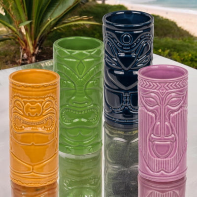 Afbeelding laden in galerijviewer, Out of the blue beker tiki 250 ml 4 assorti | 12 stuks
