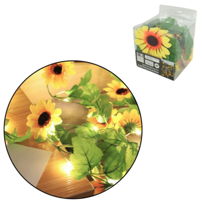 Afbeelding laden in galerijviewer, Lichtketting zonnebloem 10 led op batterij 1 m | 12 stuks
